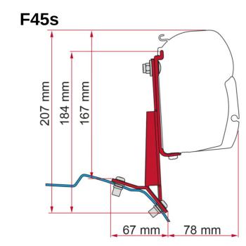 Komplettset Markise Fiamma F45s Ford Custom BJ 2012 - 09/2023 Beifahrerseite Aufstelldach #98655Z169